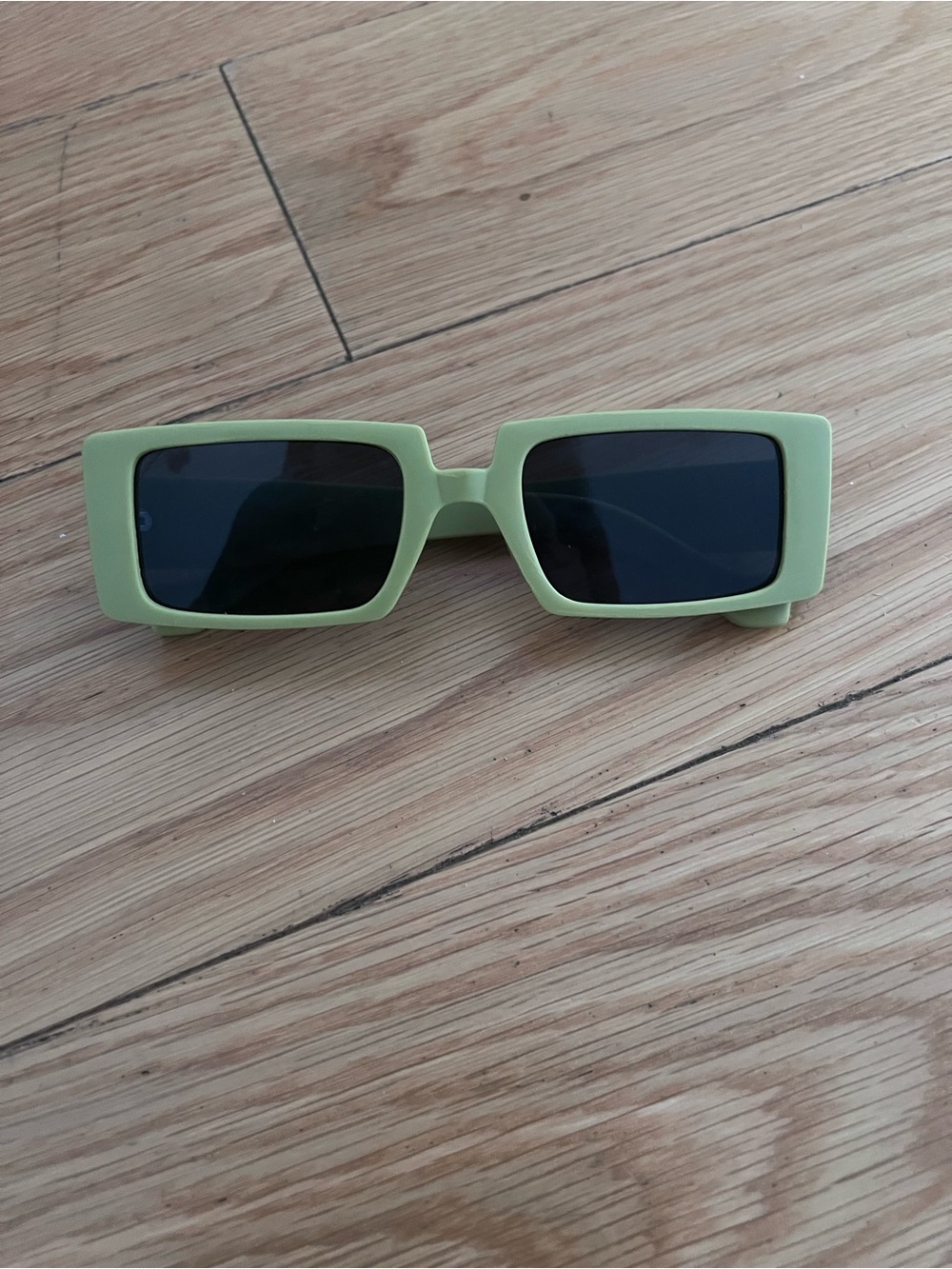 Lime Green Rectangular Sunglasses